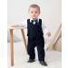 Baby Boy Formal Tuxedo Clothing Set | Amissz Gentleman Romper Outfit | Dark Blue | 3-6 Months - Buy Online on GoSupps.com