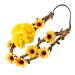 OdetoJoy sunflower headband hair band flowers women bride hair bands hair comb vine forehead straps hair accessories flower wedding hair parts vintage hair wreath case flower crown