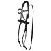 RL24 - bridle bridle bite without wood horses Funny Horses from HKM |Real leather bridle in black |Bridle for wooden horse with reins |Horse toys for children |Wood horse accessories for Shetty Shetty Black