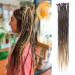Kraler 22 Thin Ombre Dreadlock Extensions Synthetic Crochet Braided Hair Backcombed Extensions(10 Strands)  22 Inch(10 Strands) 1B/Honey Blonde