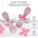 Vicloon Baby Fork and Spoon Set - Pink Flowers | Infant Self Feeding Utensils | Toddler Cutlery Set for Kids - Spoons and Forks for Easy Self Feeding - Buy Online on GoSupps.com