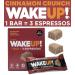 WAKE UP! Caffeinated Cinnamon Crunch Protein Bars - Gluten Free Vegetarian 350mg Caffeine (1 Bar 3 Espressos) - Boosts Focus and Clarity - Kosher Ingredients - 6 Pack Cinnamon Crunch 1 Bar 3 Espressos