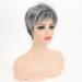 Grey Pixie Cut Wig for White Women - Layered Synthetic Short Grey Wig with Bangs for Daily & Party Wear - Buy Online on GoSupps.com