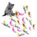Viksaun 20 pieces of cat toys mouse furry kitten mice cat toy mouse rattles cat catcher pet toys with cat catcher toys with feather cocks colorful little mouse