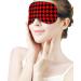 Red and Black Checkered Sleep Mask for Women | Adjustable Eye Shades & Elastic Strap International Shipping Available - Buy Online on GoSupps.com