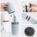 Travel Toothbrush Set - 2 Plastic Toothbrush Mugs & Cases for Camping School & Business Trips - Portable Blue & White Travel Essentials - Buy Online on GoSupps.com