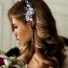 Casdre Blue Crystal Bride Wedding Hair Comb - Silver Rhinestone Bridal Hair Piece with Pearl Accents - Buy Online on GoSupps.com