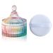 Large Body Powder Puff and Powder Container Crystal Case for Dust Puff Powder applicator with Box for Face and Body (colorful)