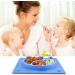 SILIVO Baby Non-Slip Silicone Suction Plate - Blue Elephant Design | Toddler Plate and Placemat for Babies Weaning - Buy Online on GoSupps.com