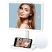 Rechargeable Makeup Mirror with Lights,Lighted Makeup Vanity Mirror with 96 LED Phone Holder and 10X Magnifying Mirror, 3Color Lighting Light Up Cosmetic Mirror with Sensor Touch Dimmable,360°Rotation White