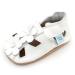 Dotty Fish Soft Leather Baby Shoes with Suede Soles. Toddler Sandals. Non-slip. 0-6 Months to 3-4 Years 6-12 Months White Flowers