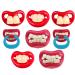LUOZZY 8pcs Funny Baby Pacifiers Silicone Newborn Baby Teeth Pacifiers Cute Baby Pacifier Soft Newborn Soothing Teething Toy