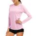 Magcomsen ladies long-sleeved shirt uv protection shirt quick-drying outdoor shirts uppf 50+ sport t-shirt light summer functional shirt for hiking running s rosa