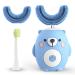 Kids Electric Toothbrush, U-Shaped Ultrasonic Toddler Automatic Toothbrush with Six Smart Modes Auto Whitening Toothbrush IPX7 Waterproof Design for Children Kids Toddler 2-7 Years (Blue) 1-bule