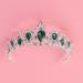 Lurrose Baroque Crystal Tiara - Vintage Rhinestone Wedding Crown Headpiece for Brides | Red Silver Green Hair Accessories - Buy Online on GoSupps.com