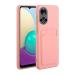 Tivenfezk Nadoli Silicone case for Honor 50 Ultra thin shockproof scratch -resistant wallet soft TPU protective cover mobile phone case with credit card holder Honor 50 pink