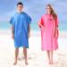 Buy Badeponcho | Ultra-Quick Dry Surf Towel Poncho for Men & Women - 90x110cm Rose Red | Perfect Beach & Bathrobe Accessory - Buy Online on GoSupps.com