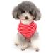 Zunea Striped Dog Shirt for Small Pets - Cool Summer Tank Top Soft Cotton XL Red T-Shirt for Dogs & Cats - Buy Online on GoSupps.com