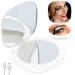 BERRYUP Compact LED Mirror for Tavel Makeup  2-Sided 1X/10X Magnigication Lighted Brightness Dimmable Rechargeable Handheld Portable Small Mirror (White)