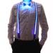 Brejkdo 2pcs/set Men's Light Up LED Suspenders and Bow Tie Perfect for Music Festival Halloween Costume Party Blue