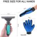 Beiker Pet Grooming Brush Kit for Dogs and Cats - Professional Deshedding Tool Set, Reduces Shedding - Double Sided Rubber Glove Included - Blue, Size L - Buy Online on GoSupps.com