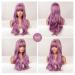 AISI QUEENS 26 inch Long Purple Wavy Wig with Bangs for Women - Heat Resistant Synthetic Wig for Halloween, Cosplay, and Daily Party - Buy Online on GoSupps.com