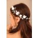 Deniferymakeup Flower Bride Wedding Hair Vine Comb Pearl Hair Accessories Leaf Bridal Headband Headpiece for Women and Girls (Silver) - Buy Online on GoSupps.com