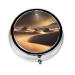 Sahara Desertround Pill Box 3 Compartments Round Pill Box Organizer for Purse Or Pocket &*Portable Travel Pill Box