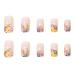 Square Press on Nails - TUZADNW Flower Design | 24 Pcs Glossy Short Fake Nails for Women - Artificial Nude Full Cover Acrylics - Buy Online on GoSupps.com
