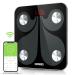 Body Fat Scale, USB Rechargeable Digital Weight Bathroom Scales, CHWARES Smart BMI Scale with 13 Body Data, Electronic Scale for Body Weight with Bluetooth, 400lbs, Smart Digital Bathroom Weight Scale Black Medium