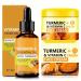 2PcsTurmeric Vitamin C Serum + Face Cream Turmeric Face Creamm for Hydrating Firming Tightening Skin Turmeric Vitamin C Oil Cream for Dark Spots Designed to Create Smooth And Radiant Skin