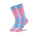 Crate ski socks children unisex cotton ski wool children thermosock children for young girls thick reinforced knee socks winter sports socks for children active knee high colored warm to ski 26-30 pink blue