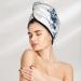 Hair Towel Wrap - Quick Drying Blue Butterflies Turban | Soft Hair Drying Towel with Button - Buy Online on GoSupps.com