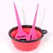 Hair Dye Coloring Kit - Tinting Bowl, Dye Brushes, Sharp Tail Comb - DIY Beauty Salon Tools in Elegant Pink (Set of 3) - Buy Online on GoSupps.com