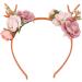 Delaman Fashionable Flower Reindeer Antlers Headband Floral Garland Crown for Party Cosplay Wedding Christmas (Dark Pink) - Buy Online on GoSupps.com