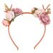 Flower Headband Fashionable Flower Reindeer Antlers Headband Floral Garland Crown for Party Cosplay Wedding Christmas(Dark pink)