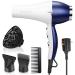 Hair Dryer 2000W  Negative Ionic Fast Dry Low Noise Blow Dryer  Professional Salon Hair Dryers with Diffuser  Concentrator  Styling Pik 2 Speed and 3 Heat Settings Quick Drying with AC Motor-WhiteBlue