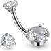 Jconly Belly Piercing Kit - 14G Belly Button Ring with Steel Needles and Clamp - Buy Online on GoSupps.com