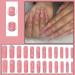 Justotry 24-Piece Floral Coffin Nails Set - Pink French Press-On Nails with Rhinestones & Pearls - Artificial Ballerina Fake Nails for Women - Buy Online on GoSupps.com