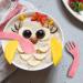 Vicloon Baby Fork and Spoon Set - 4Pcs Self Feeding Utensil for Infant Toddler Children - Easy Grip Toddler Cutlery Kit - Baby Weaning Spoons - First Led Training - Red/Pink - Buy Online on GoSupps.com