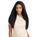 Aminow Kinky Straight Lace Front Wigs  Soft & Natural as Human Hair  Pre Plucked Glueless Wigs for Black Women  Italian Yaki Long Black Synthetic Lace Wig 22 Inch