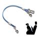 Yaodhaod dogs safety belt steel wire bite -resistant dog belt for car double tick and buckle adapter for dogs cats pet car dog safety belt (blue 40cm 1pcs) 40cm 1pcs blue