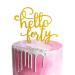 GotGala Glitter Hello Forty Cake Topper 40th Birthday Cake Topper for Birthday Wedding Anniversary Party Decorations (Gold)