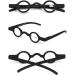 Shop Inlefen Mini Reading Glasses - Pack of 2 Retro Round Black & Red 250.0 | Stylish Spring Hinges International Shipping Available - Buy Online on GoSupps.com