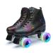 Roller Skates Women Outdoor Light Up Skates for Youth and Adults Black with Light up Wheels 10.5 Women/8.5 Men