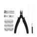 Hair Extensions Kit : 2 Holes Hair Pliers Pulling Needle and Loop Threader