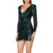 Shop Hanxiulin Green Sequin Evening Dress for Women | Short Christmas Festival Dress - Buy Online on GoSupps.com