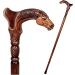 Art Wooden Cane Crutches HorseadHead Carving Cane Strong Walkers Traditional Style Animal Carved Wooden Stick