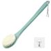 Back Scrubber for Shower Shower Body Brush for Cleaning with Long Handle for Showering 17 Inch Back Washer Exfoliator for Shower Men Women with Non-Slip Handle Adhesive Hook (17" Pea Green)