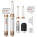 Hair Dryer Hair Styling Tools Set 7 in 1 Air Styling Drying System Professional Hot Air Brush Wrap Air Curling Wand Hair Straightener Comb Hair Volumizer Electric Blow Dryer Set (White)